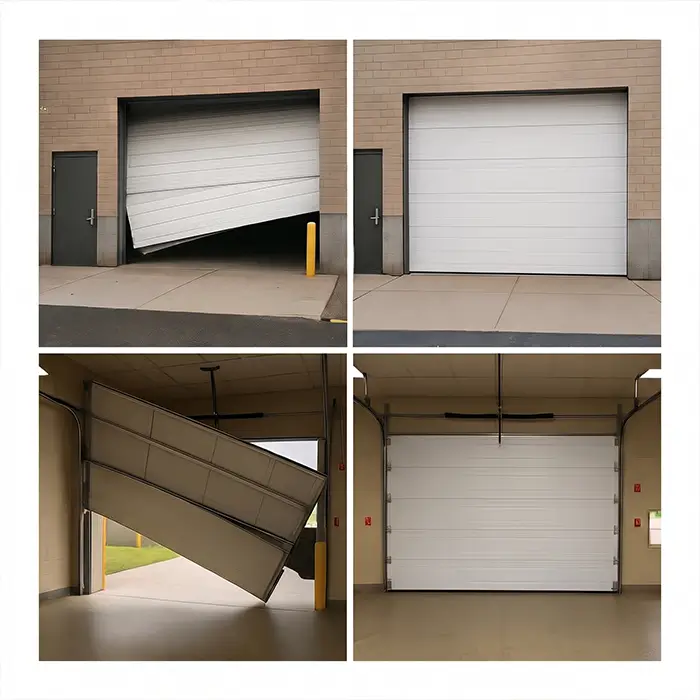 Crooked garage door movement and cable repair service in Atascocita TX