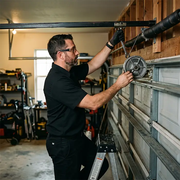 Garage door lift cables and drums replacement service in Atascocita TX