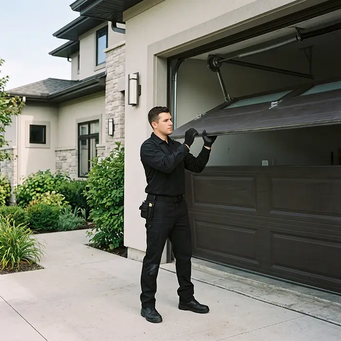 Off-track garage door emergency repair service in Atascocita TX