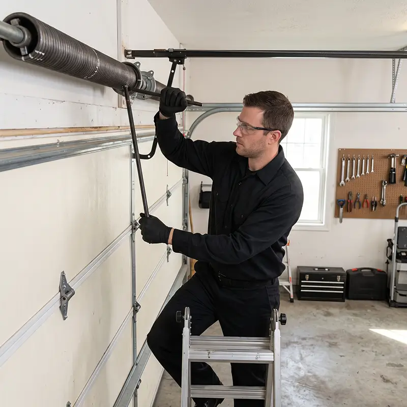 Extension spring repair and counterbalance system evaluation in Atascocita TX
